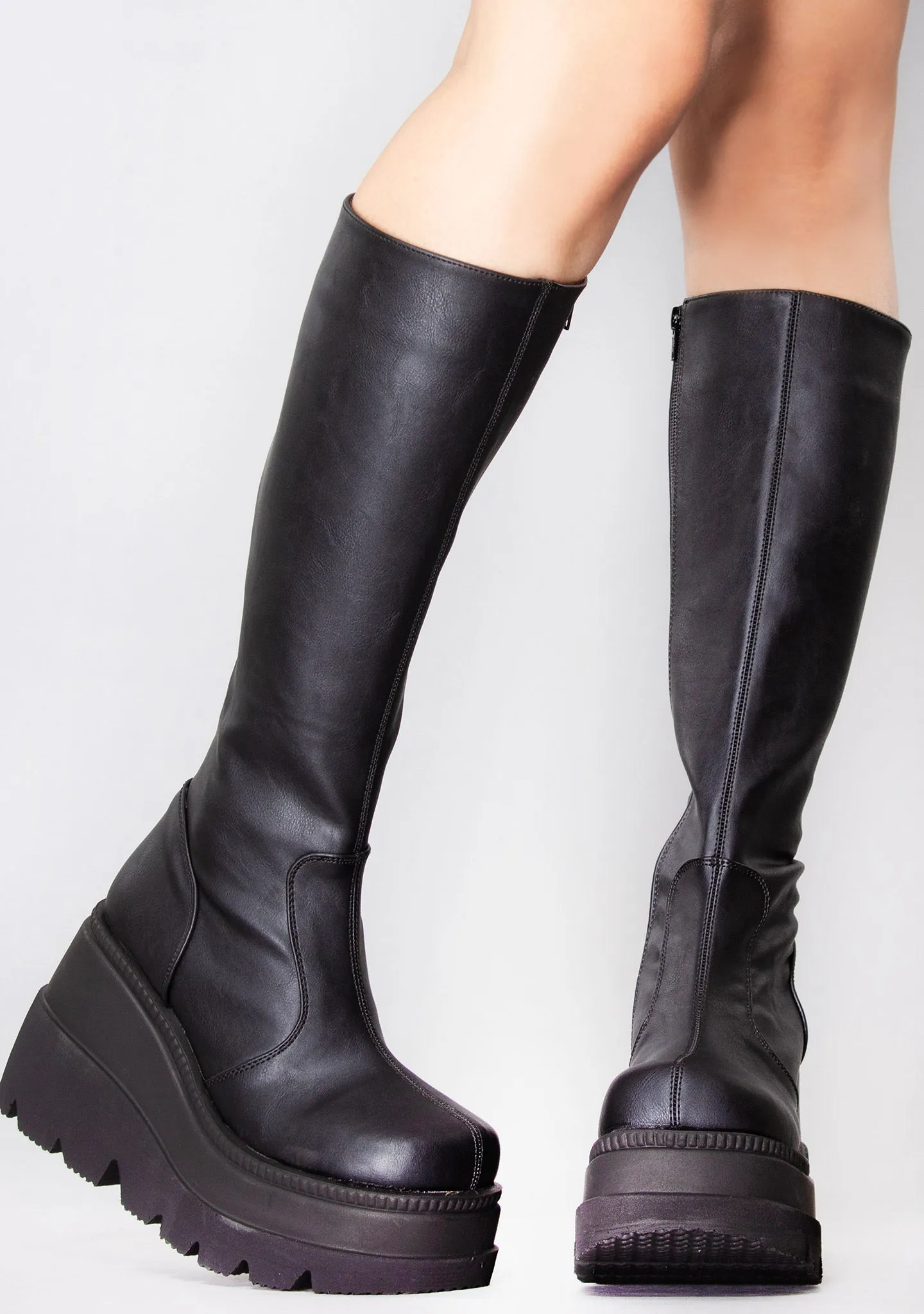 SHAKER 100 Total Blackout Black Platform Boots