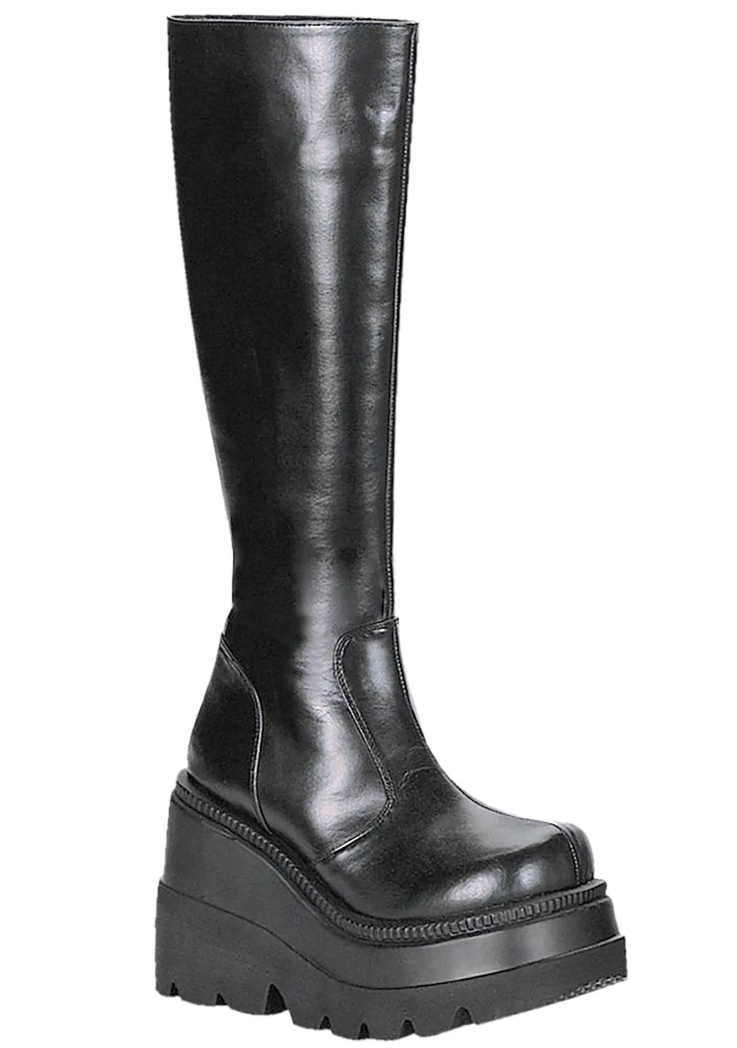 SHAKER 100 Total Blackout Black Platform Boots