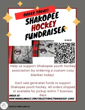 SHAKOPEE HOCKEY FUNDRAISER - Cozy Saber Blanket customizable (Closes 12/5/24)