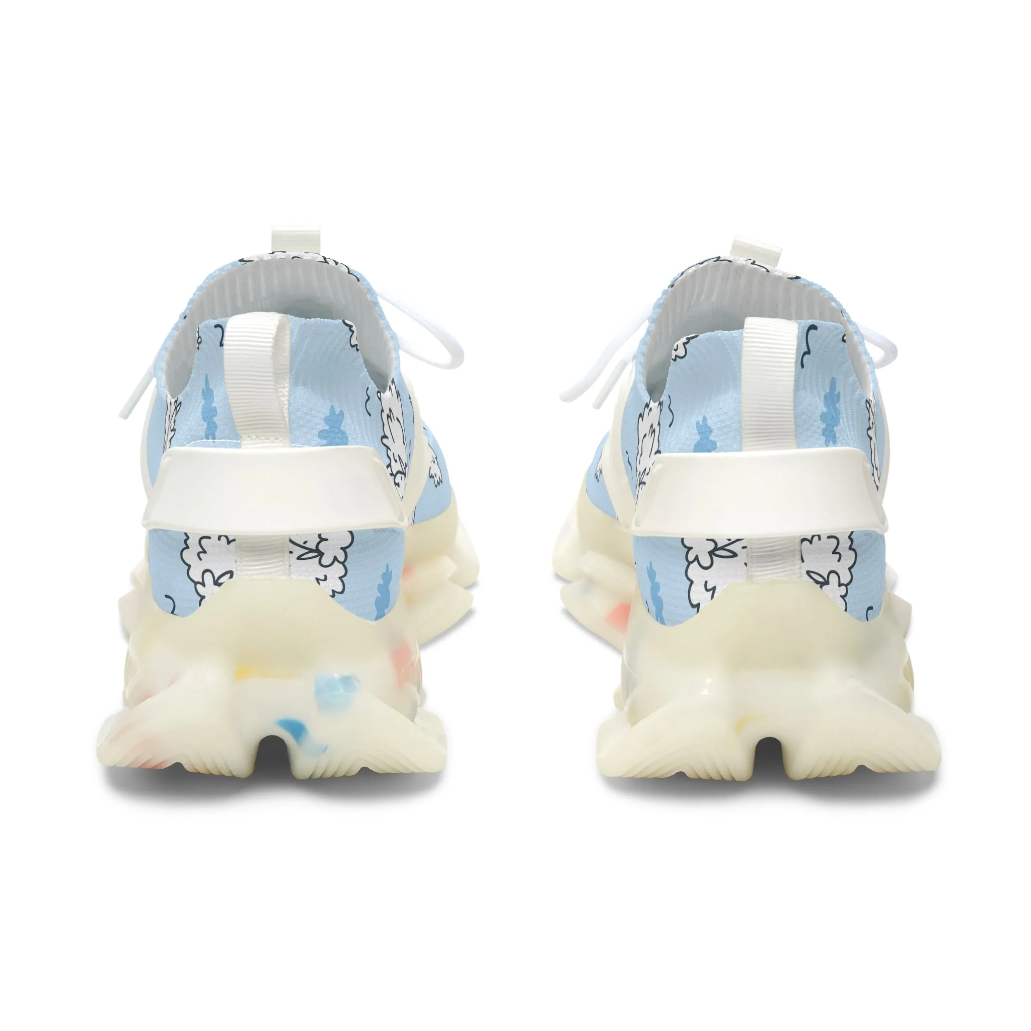 Sheep with Blue Background Women's Mesh Sneakers