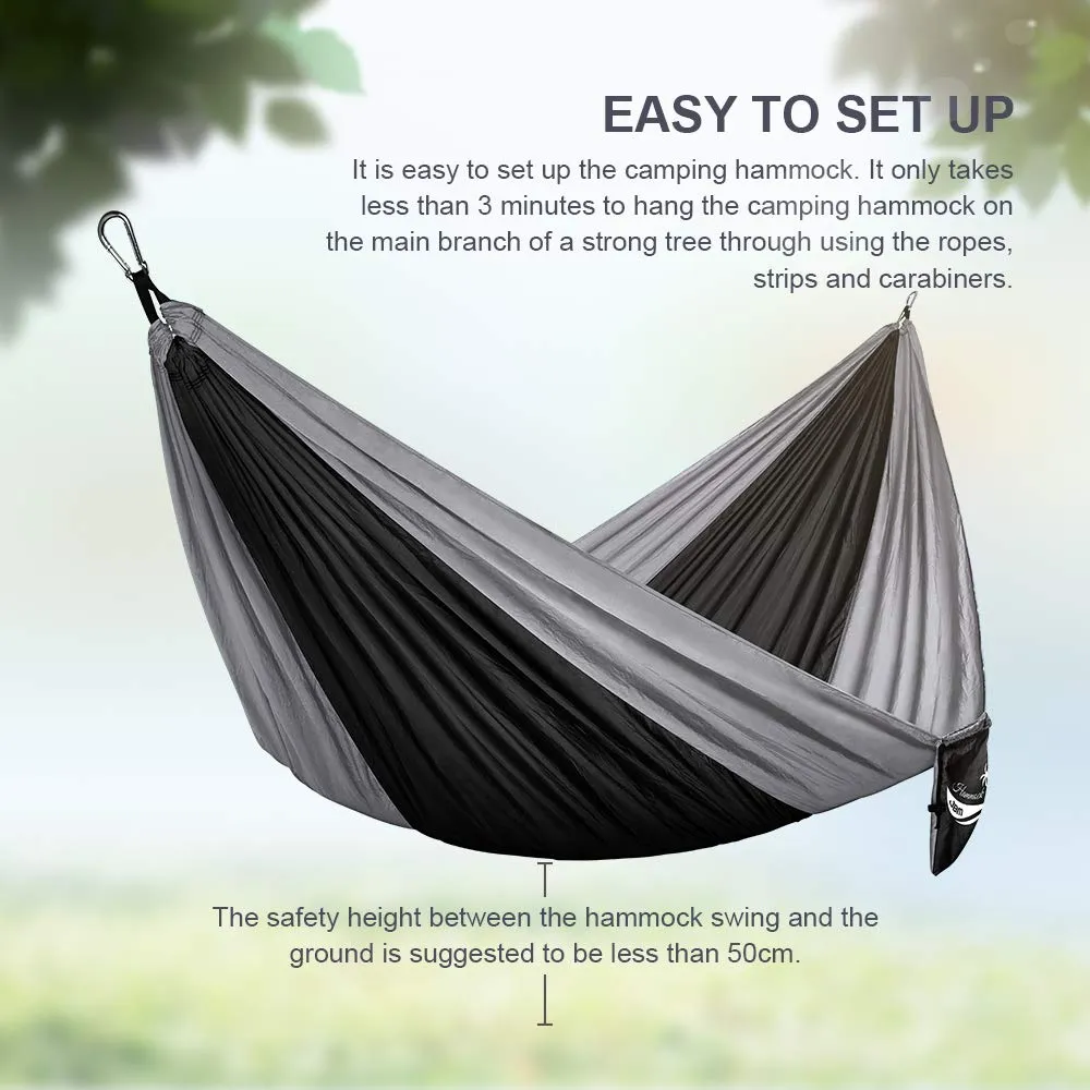 Single & Double Parachute Camping Hammock with Nylon Ropes - JBM