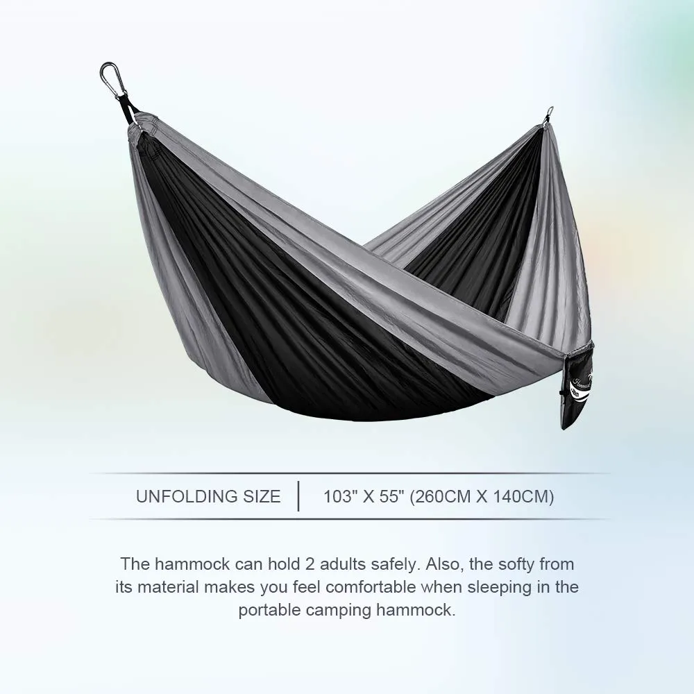 Single & Double Parachute Camping Hammock with Nylon Ropes - JBM