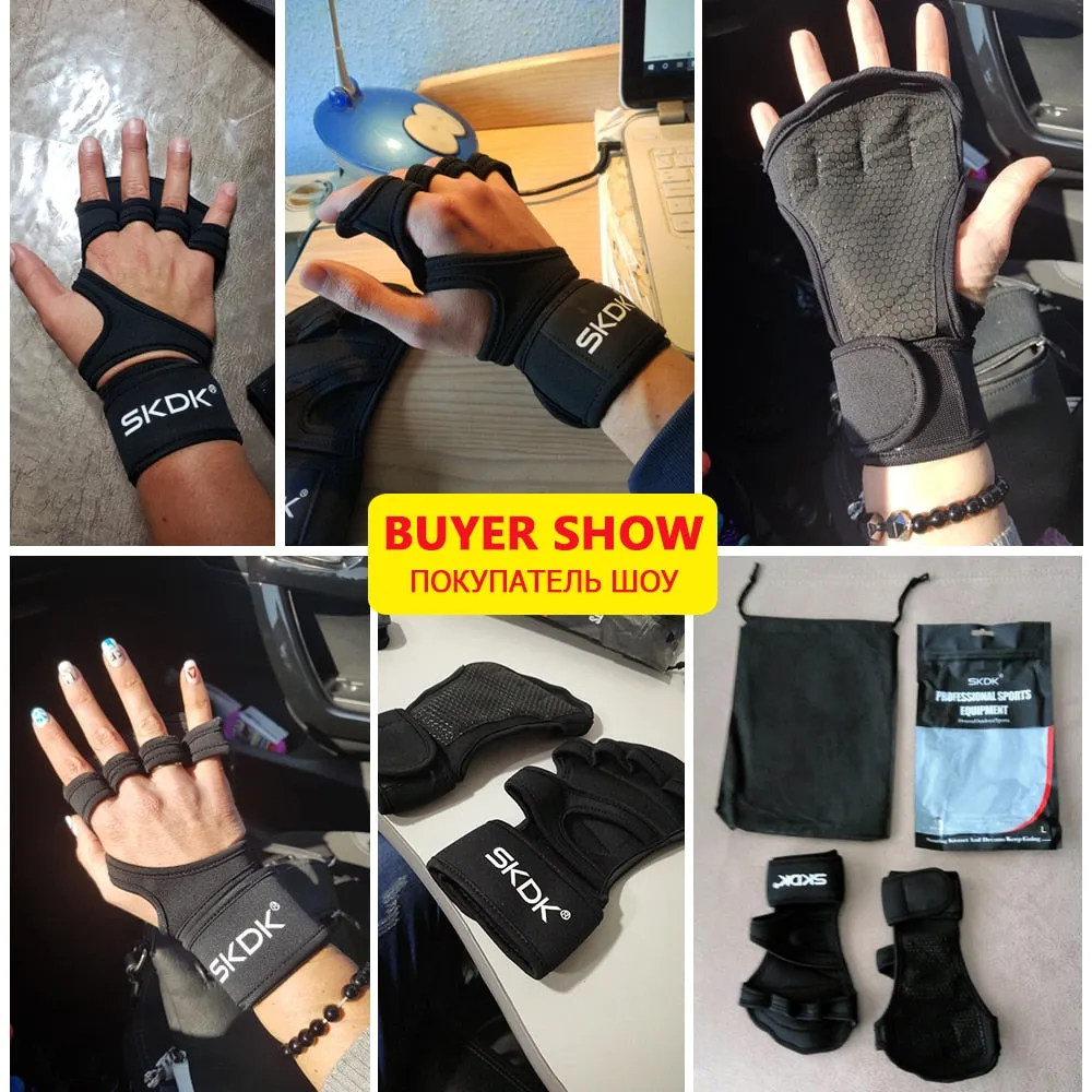 SKDK Weight Lifting Fitness Gloves With Wrist Wraps