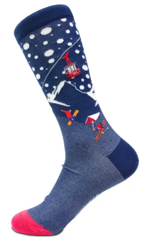 Ski Bum Skiing Themed Men's Crew Sock