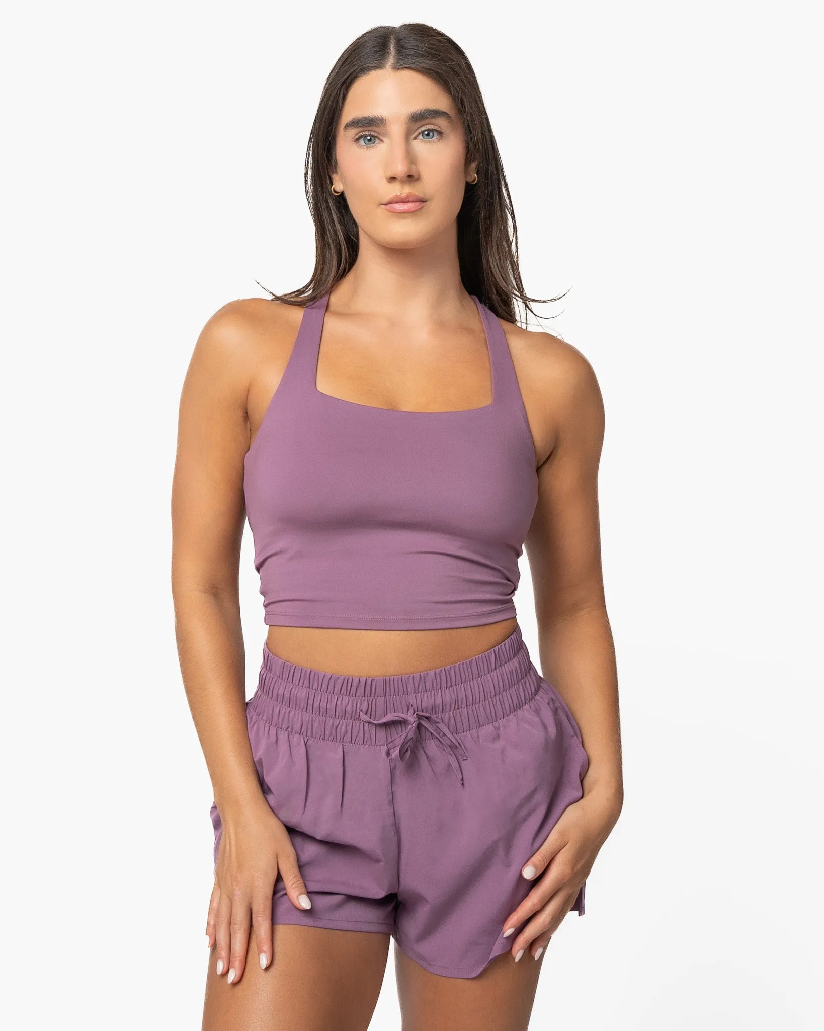 Skin Twist Back Crop - Hazy Lilac