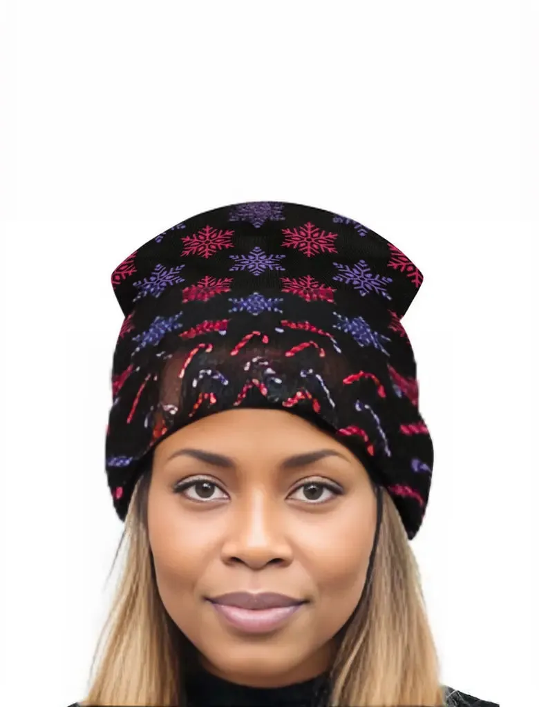 Snow & Candy Christmas Knitted Hat