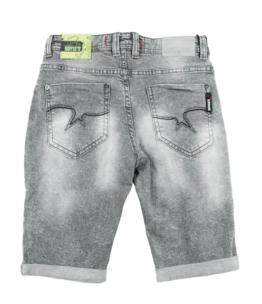 SOVIET BOYS GREY DENIM SHORTS