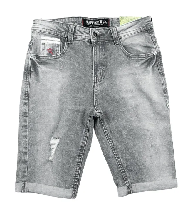 SOVIET BOYS GREY DENIM SHORTS