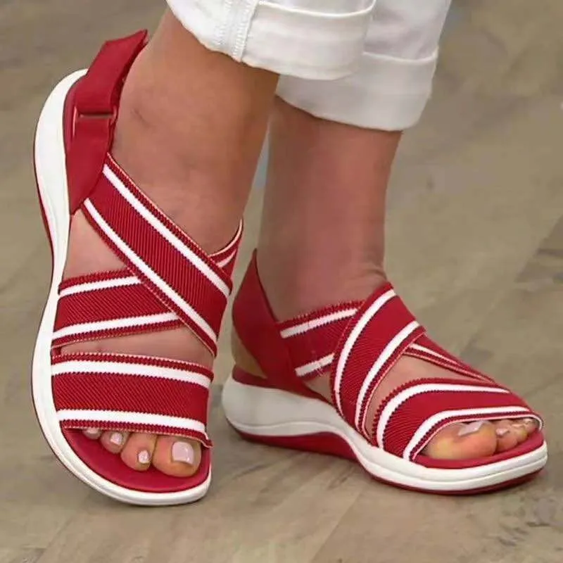 Sports Casual Sandals With Velcro Fashion - Women's shoes