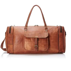 Square Leather Duffle Bag