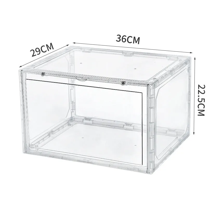 Stackable Clear Sneaker Shoe Box Organizer with Lids 2Pack