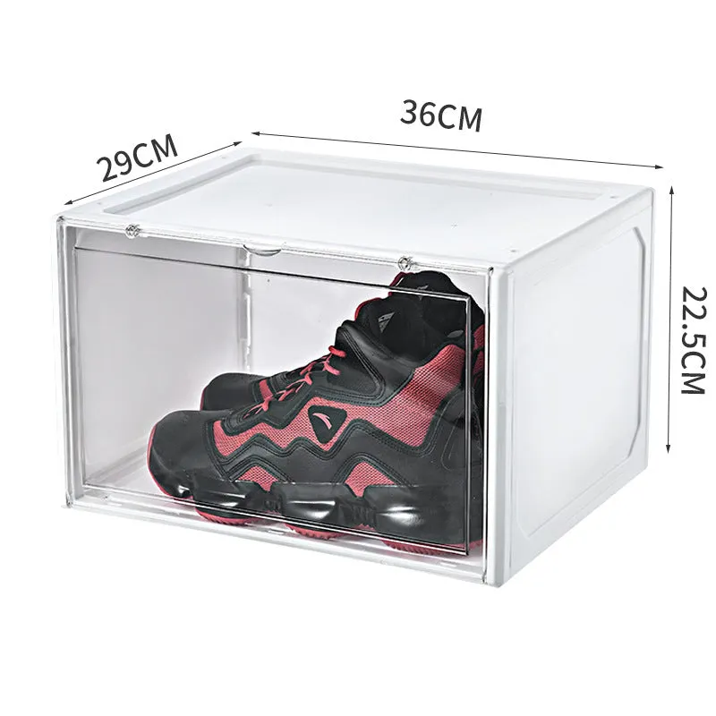 Stackable Clear Sneaker Shoe Box Organizer with Lids 2Pack