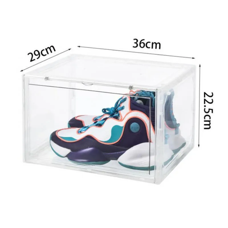 Stackable Clear Sneaker Shoe Box Organizer with Lids 2Pack