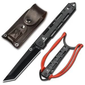 Stainless Steel Slingshot with Pocket Folding Knife