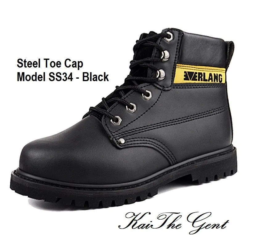 Steel Toe Safety Boots - Model SS34 (Black)