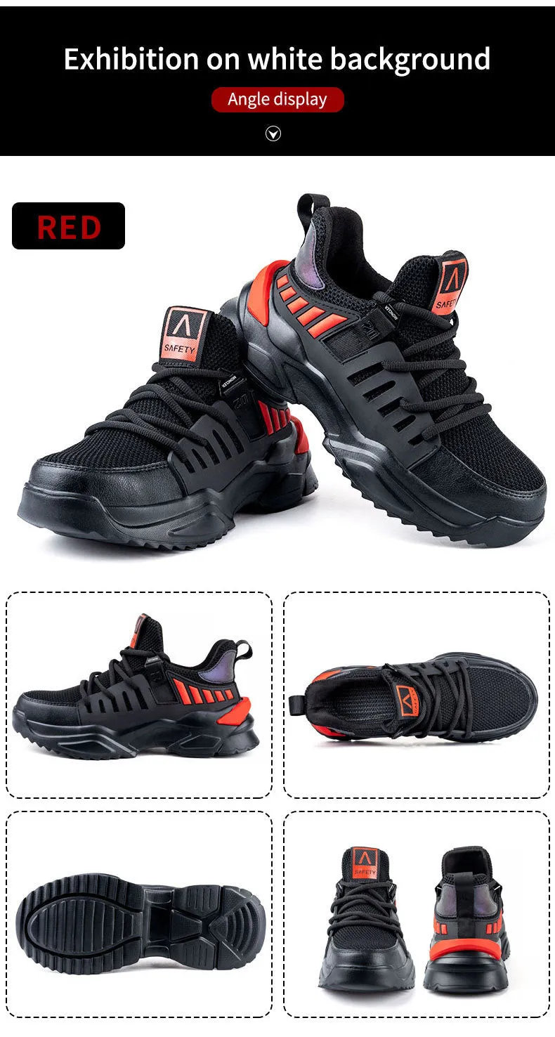 Steel Toe Shoes for Men Women Safety Sneakers Indestructible Lightweight Puncture Proof Slip Resistant Breathable Working Shoes