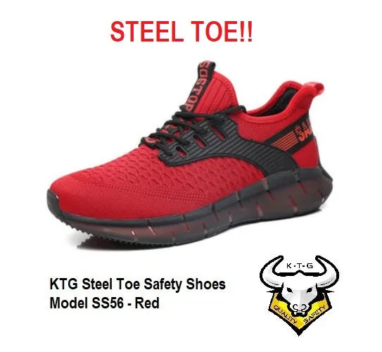 Steel Toe Sports Safety Shoes - Model SS56 - Red