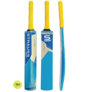 Strauss PW-200 Popular Willow Cricket Bat with Ball, Blue