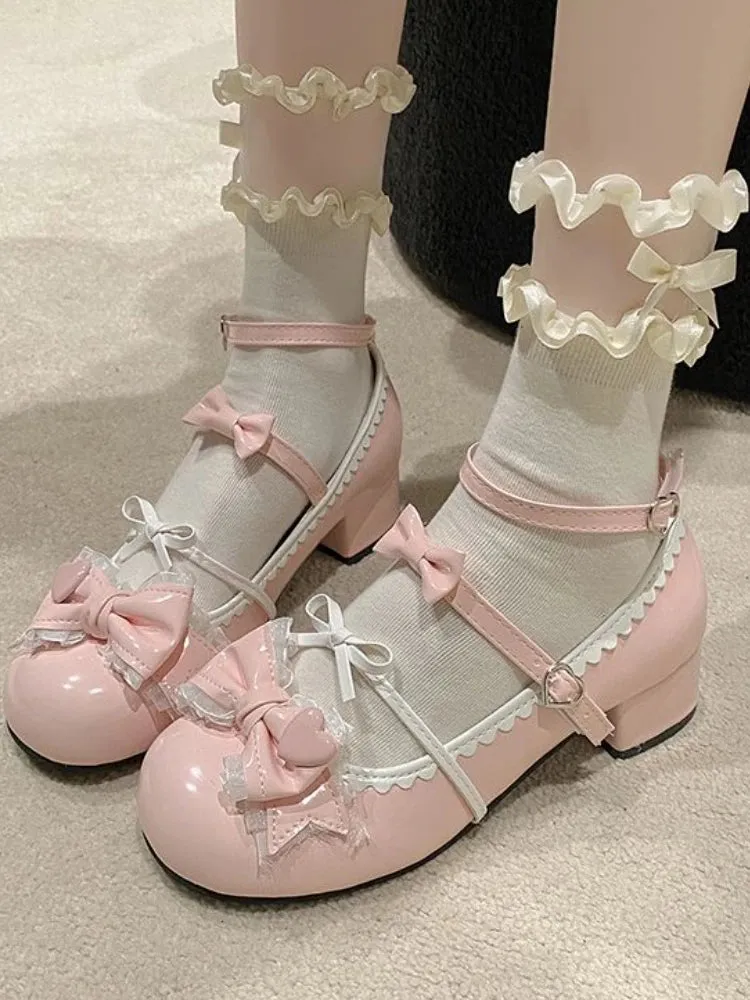 TAVIMART  -  Cute Sweet Girl Lolita Shoes Women Summer New Japanese Small Leather Shoes Female Hipster Bow Preppy Student Single Shoes