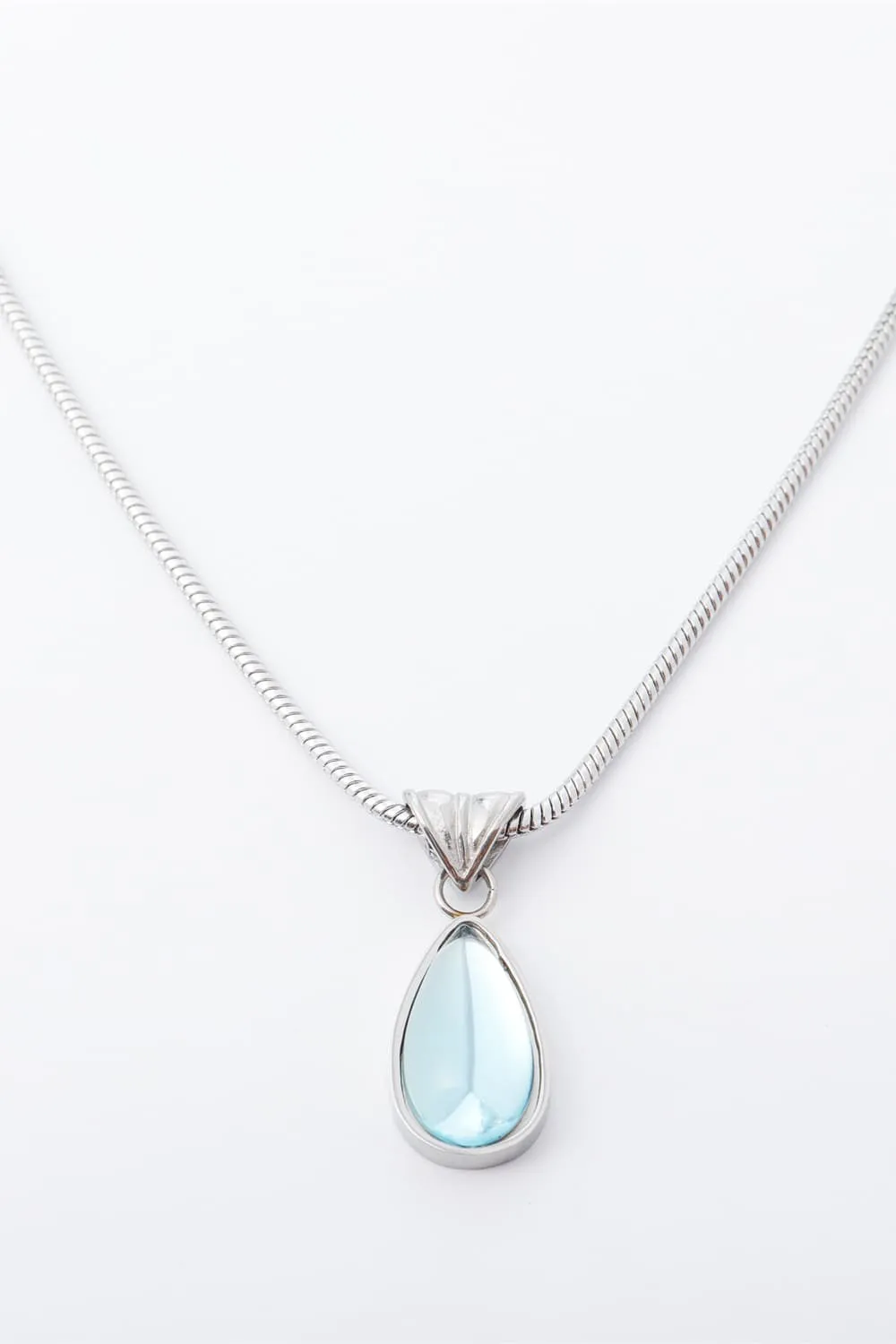 Teardrop Shape Titanium Steel Pendant Necklace