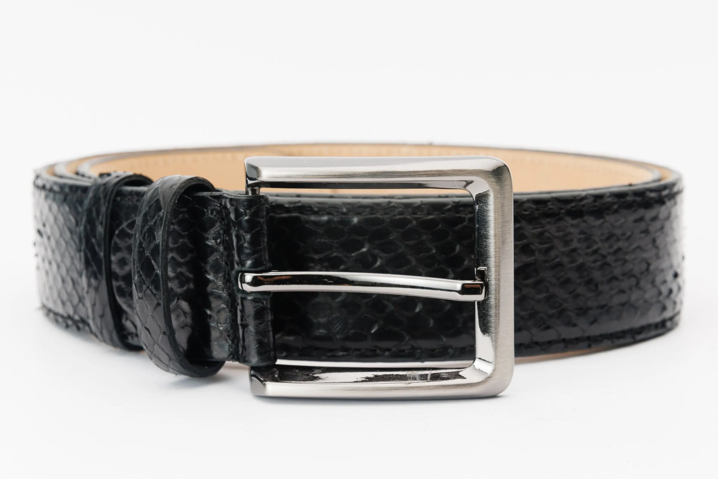 The Boss Black  python Sneak Leather Belt