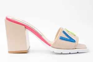 The Bursa Cream Leather Block Heel Sandal Final Sale!