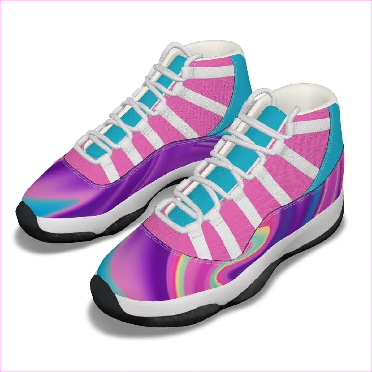 Tie-Dye Cotton Candy Air Women's High Top Basketball Shoes