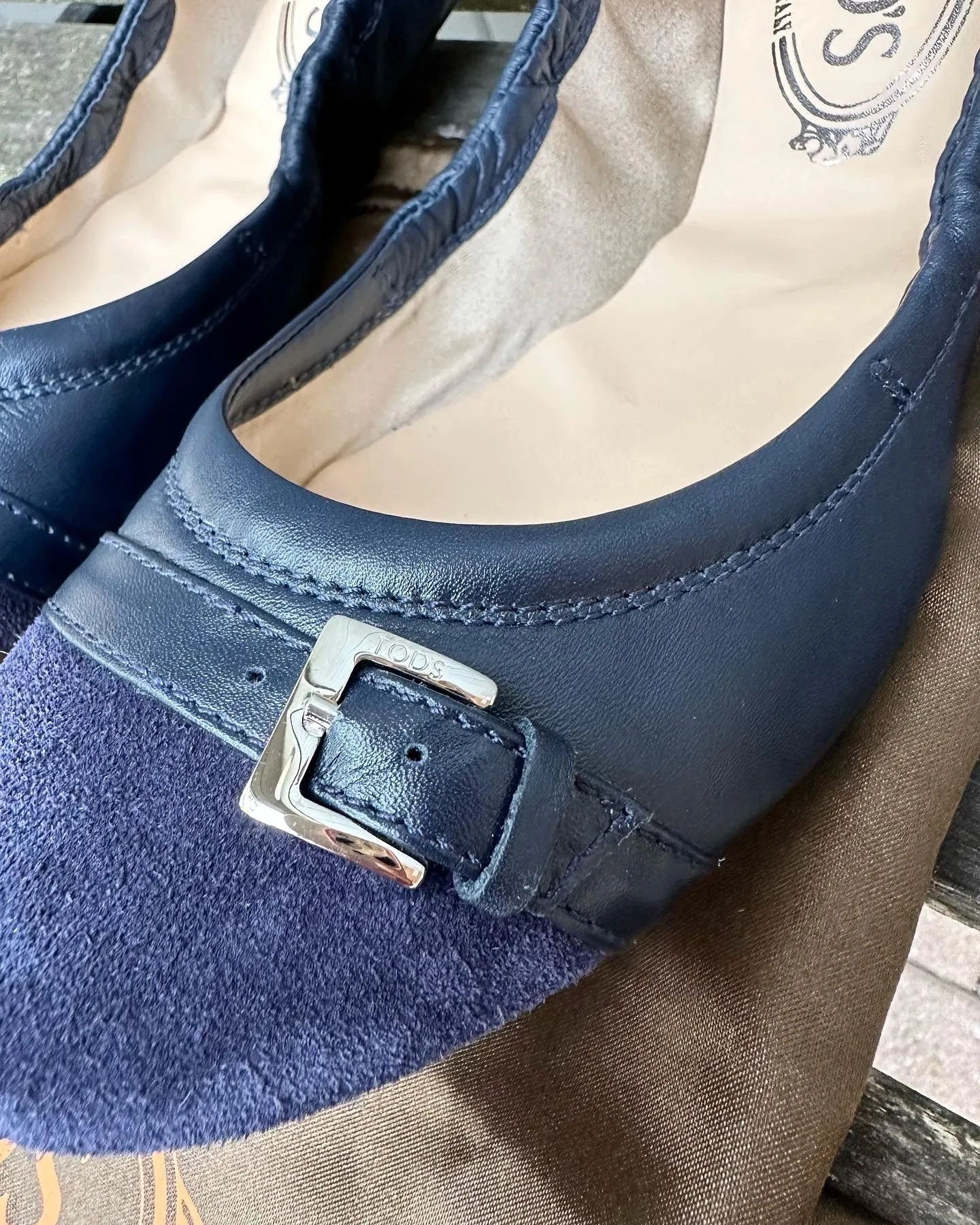 TOD’S Leather Suede Ballet Flats