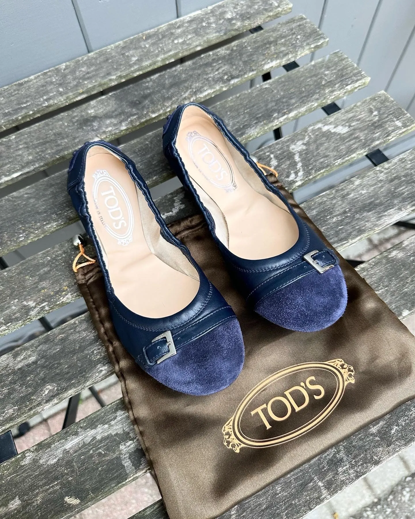 TOD’S Leather Suede Ballet Flats