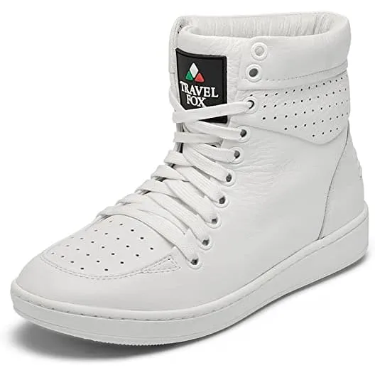 Travel Fox 900 Series Men's White Nappa Leather High Top Sneakers 916101-107