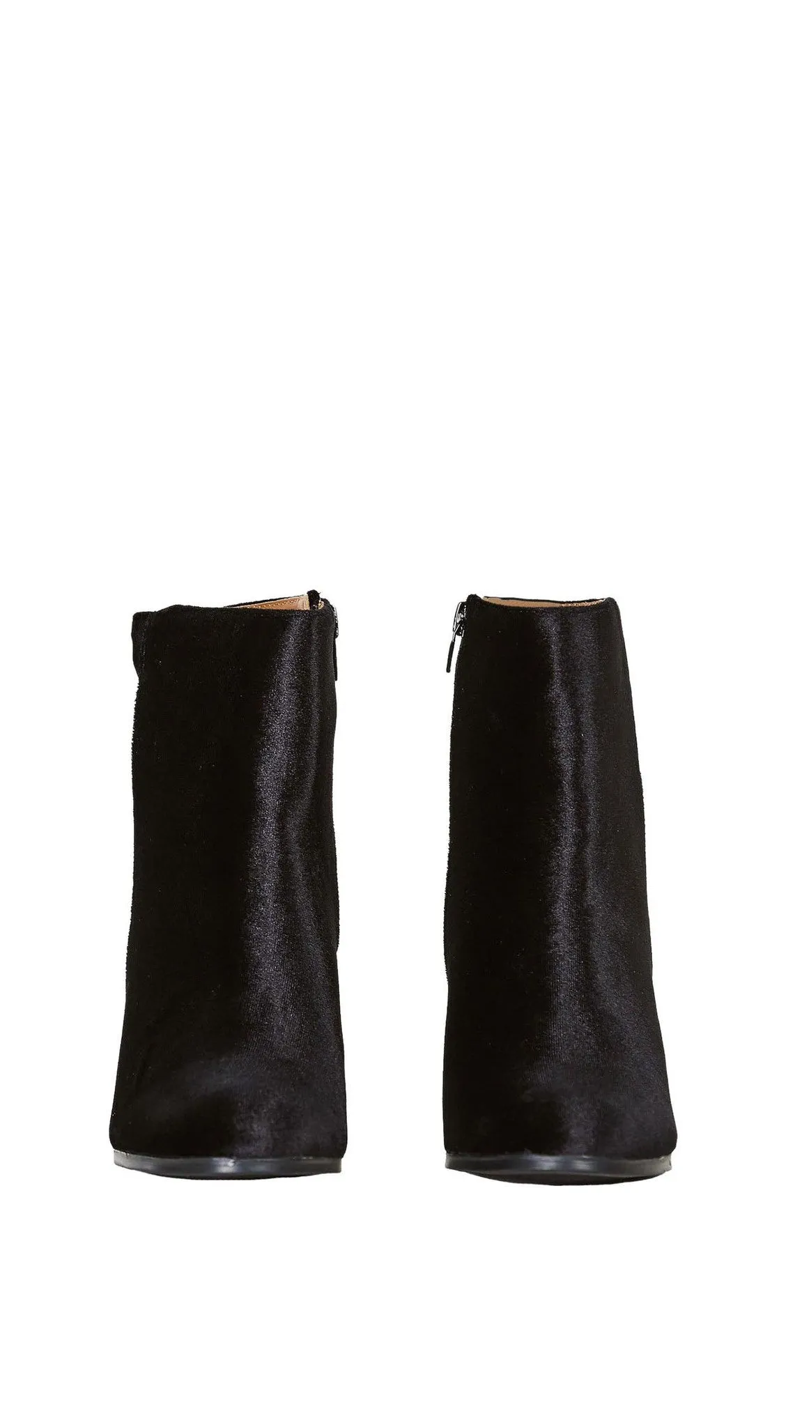 Velour Ankle Booties Black