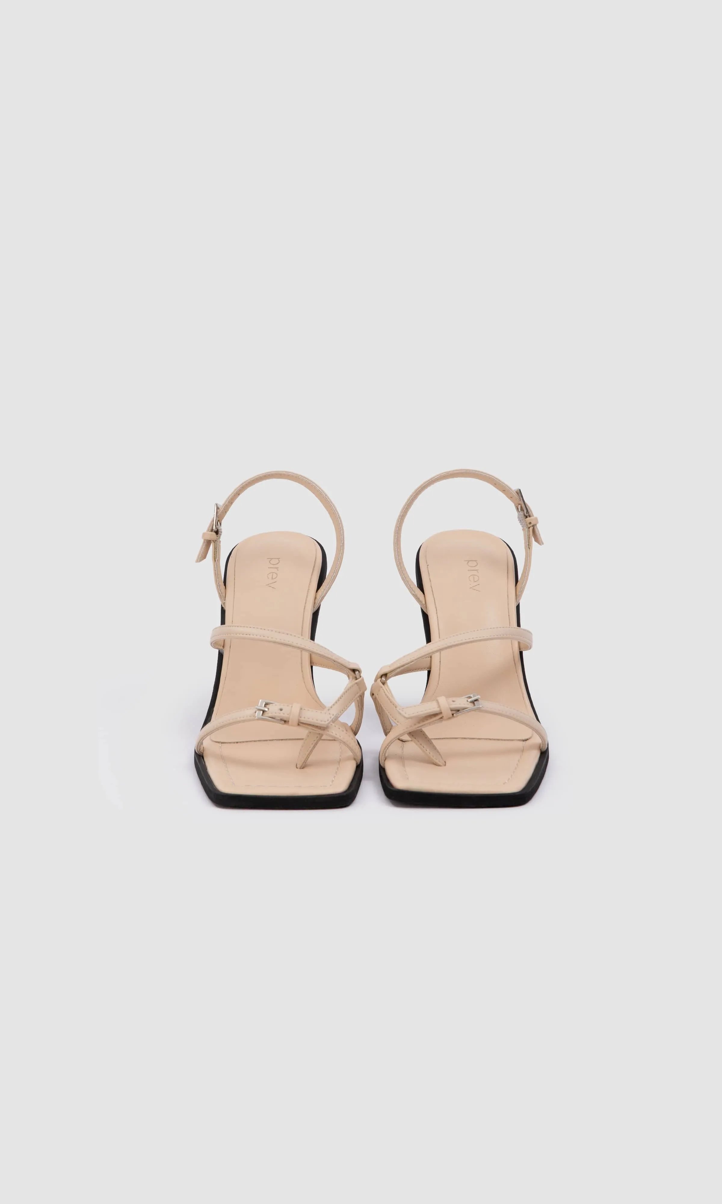 Vicki Vegan Apple Leather Heeled Sandals | Cream