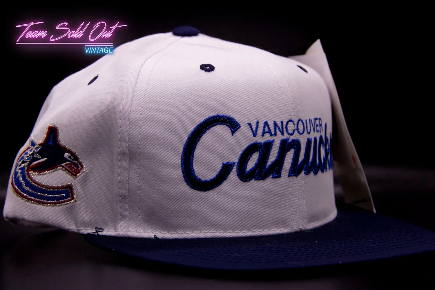 Vintage Sports Specialties Double Script Vancouver Canucks Snapback Hat NHL