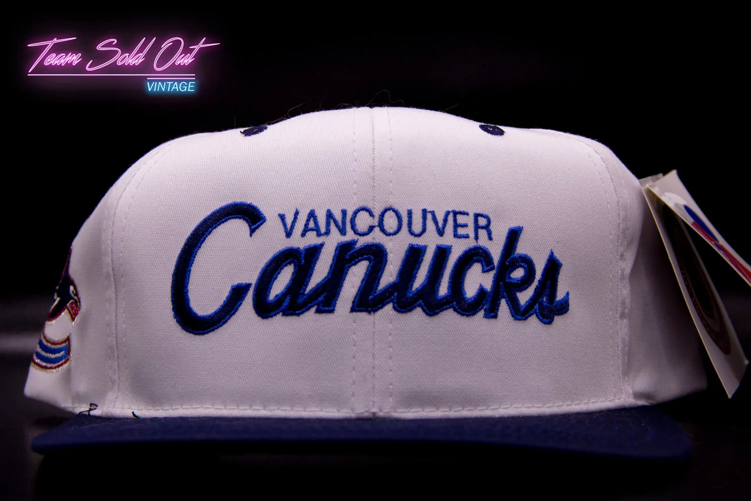 Vintage Sports Specialties Double Script Vancouver Canucks Snapback Hat NHL