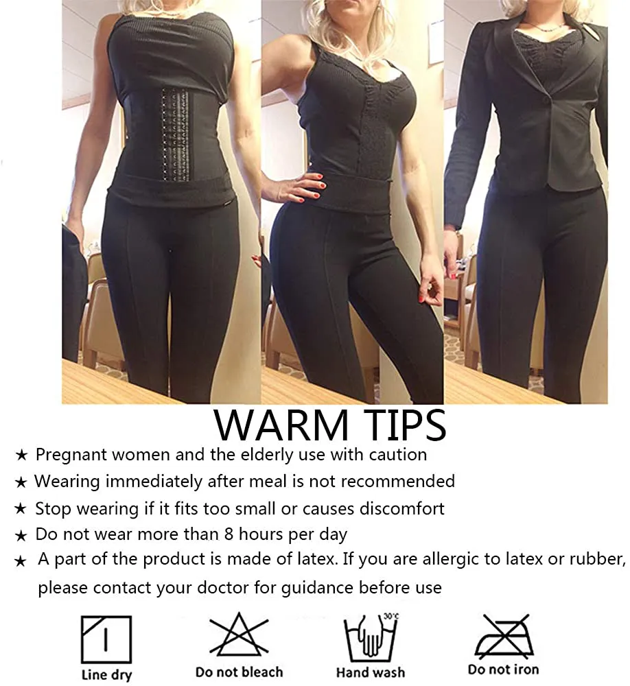 Waist Trainer for Women Corset Cincher Body Shaper Girdle Trimmer with Steel Bones Extender