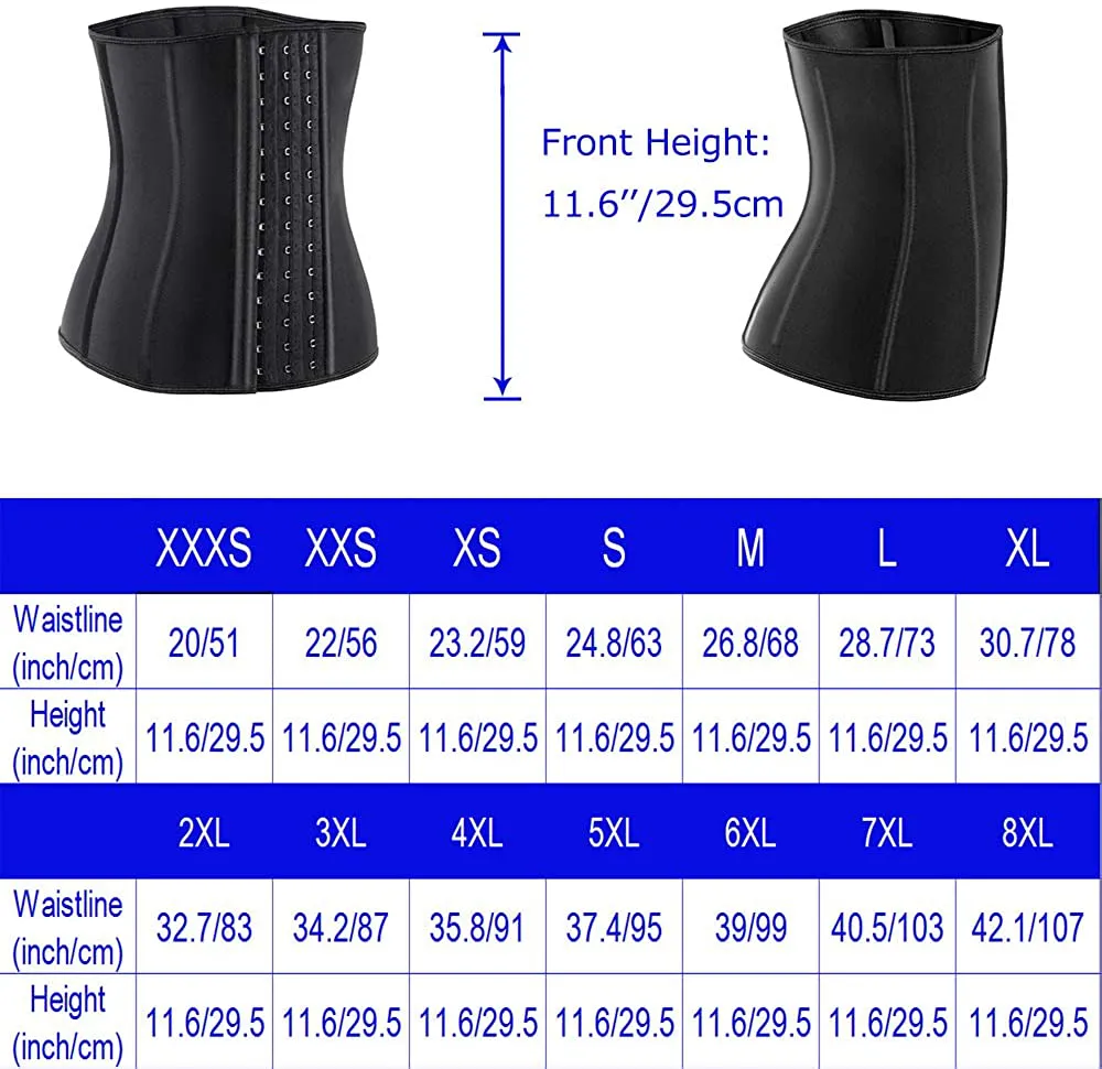 Waist Trainer for Women Corset Cincher Body Shaper Girdle Trimmer with Steel Bones Extender