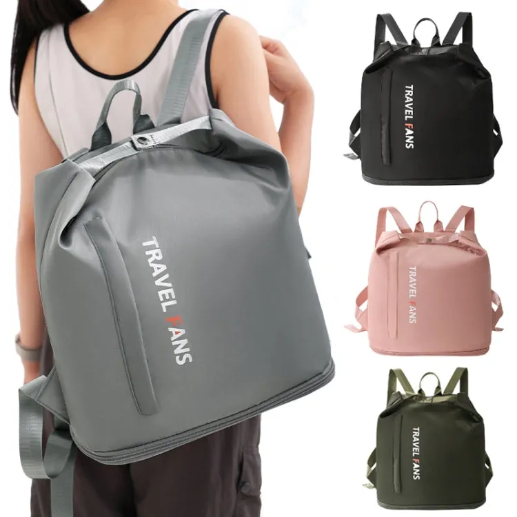 Waterproof Swimming Backpack Wet/Dry Separate Gym Bag Business Trip Clothes Shoes Storage Bag(Black)