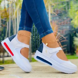 Women Fashion Vulcanized Sneakers Platform Solid Color Flats Ladies Shoes Casual Breathable Wedges Ladies Walking Sneakers