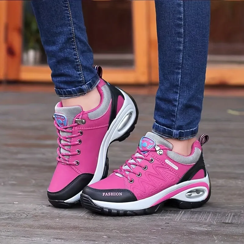 Women's Air Cushion Walking Shoes Waterproof Non Slip Height Increasing Sports Shoes