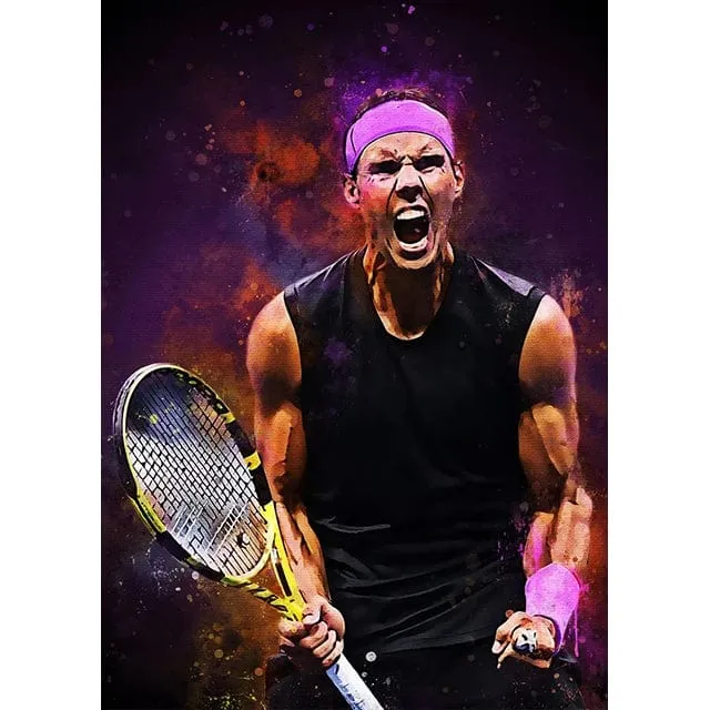 World Tennis Stars Artwork Rafael Nadal Roger Federer Oil Canvas Prints