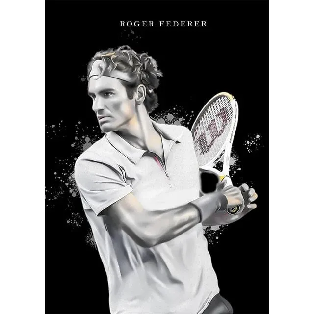 World Tennis Stars Artwork Rafael Nadal Roger Federer Oil Canvas Prints