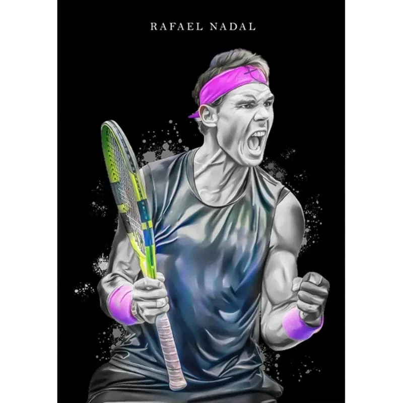 World Tennis Stars Artwork Rafael Nadal Roger Federer Oil Canvas Prints