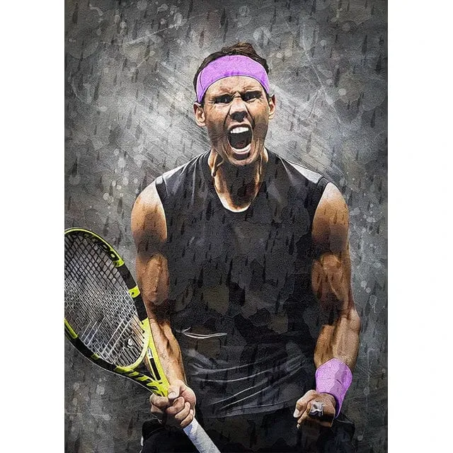 World Tennis Stars Artwork Rafael Nadal Roger Federer Oil Canvas Prints