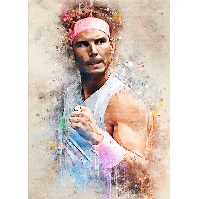 World Tennis Stars Artwork Rafael Nadal Roger Federer Oil Canvas Prints