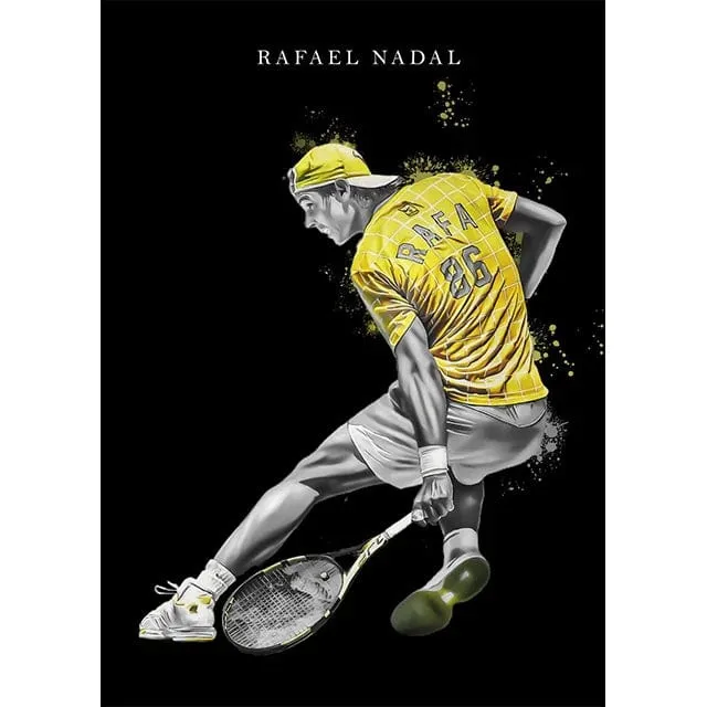 World Tennis Stars Artwork Rafael Nadal Roger Federer Oil Canvas Prints