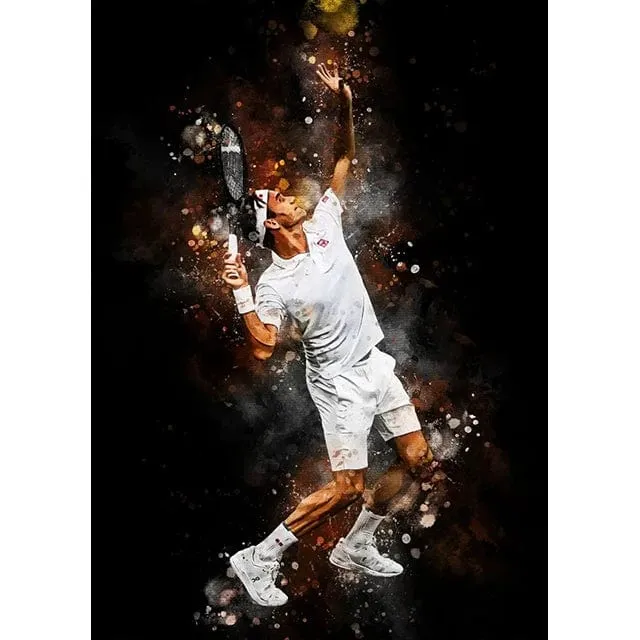 World Tennis Stars Artwork Rafael Nadal Roger Federer Oil Canvas Prints