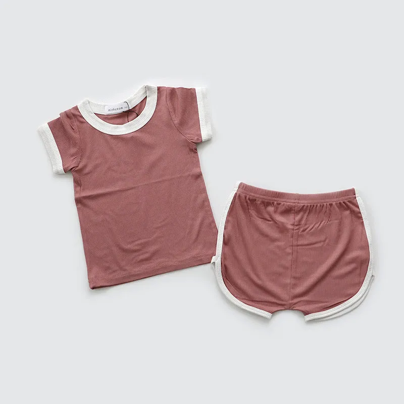 xiangtuibao  minkymom Children's Clothing Summer New Cotton Soft and Comfortable Boys and Girls Baby Children's Sports Short Suit