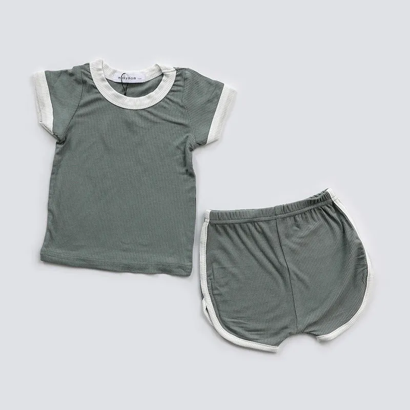 xiangtuibao  minkymom Children's Clothing Summer New Cotton Soft and Comfortable Boys and Girls Baby Children's Sports Short Suit