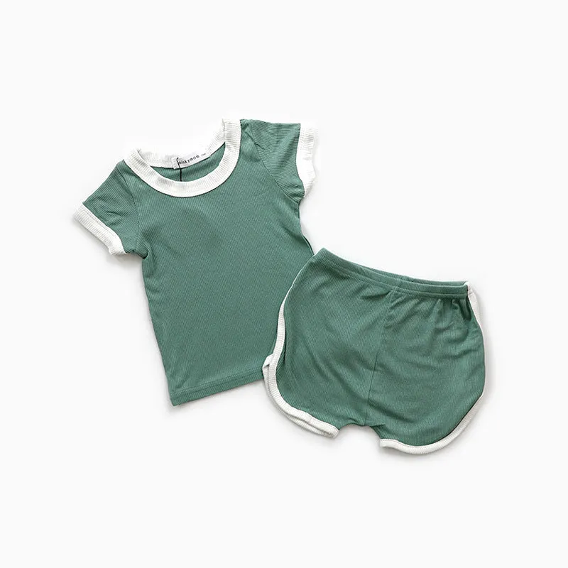 xiangtuibao  minkymom Children's Clothing Summer New Cotton Soft and Comfortable Boys and Girls Baby Children's Sports Short Suit