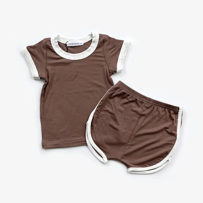 xiangtuibao  minkymom Children's Clothing Summer New Cotton Soft and Comfortable Boys and Girls Baby Children's Sports Short Suit